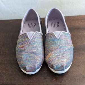 Drizzle Grey Multi Glimmer Woven Youth Classic TOMS